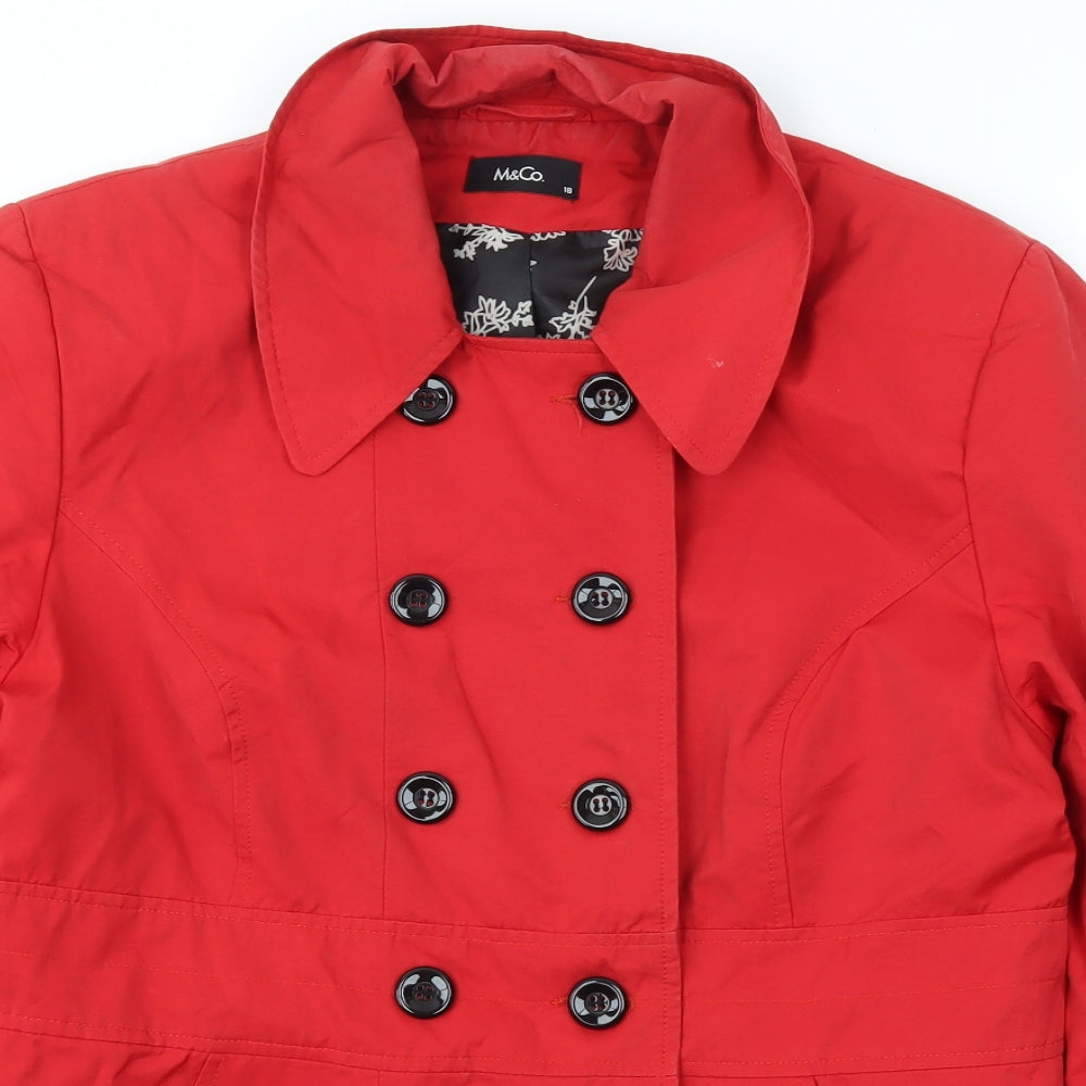 M&Co Womens Red   Jacket Coat Size 18