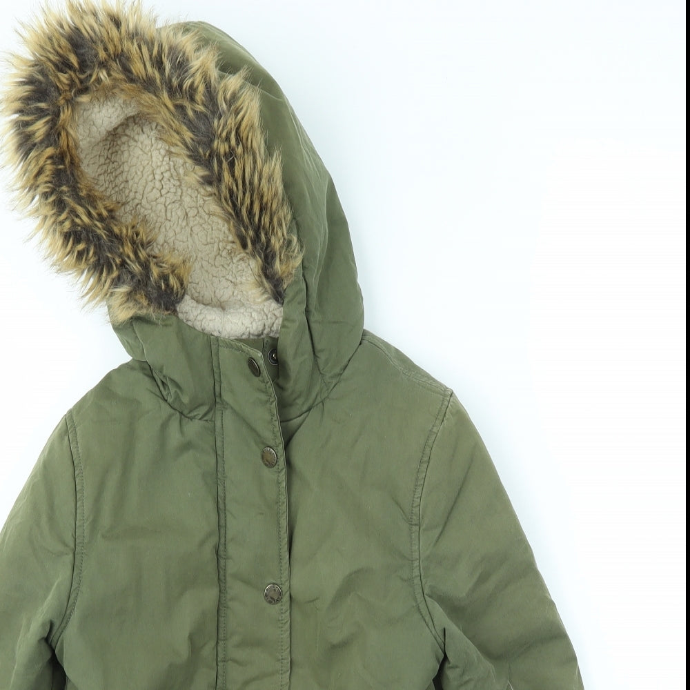 FAT FACE  Girls Green   Basic Coat Coat Size 6-7 Years
