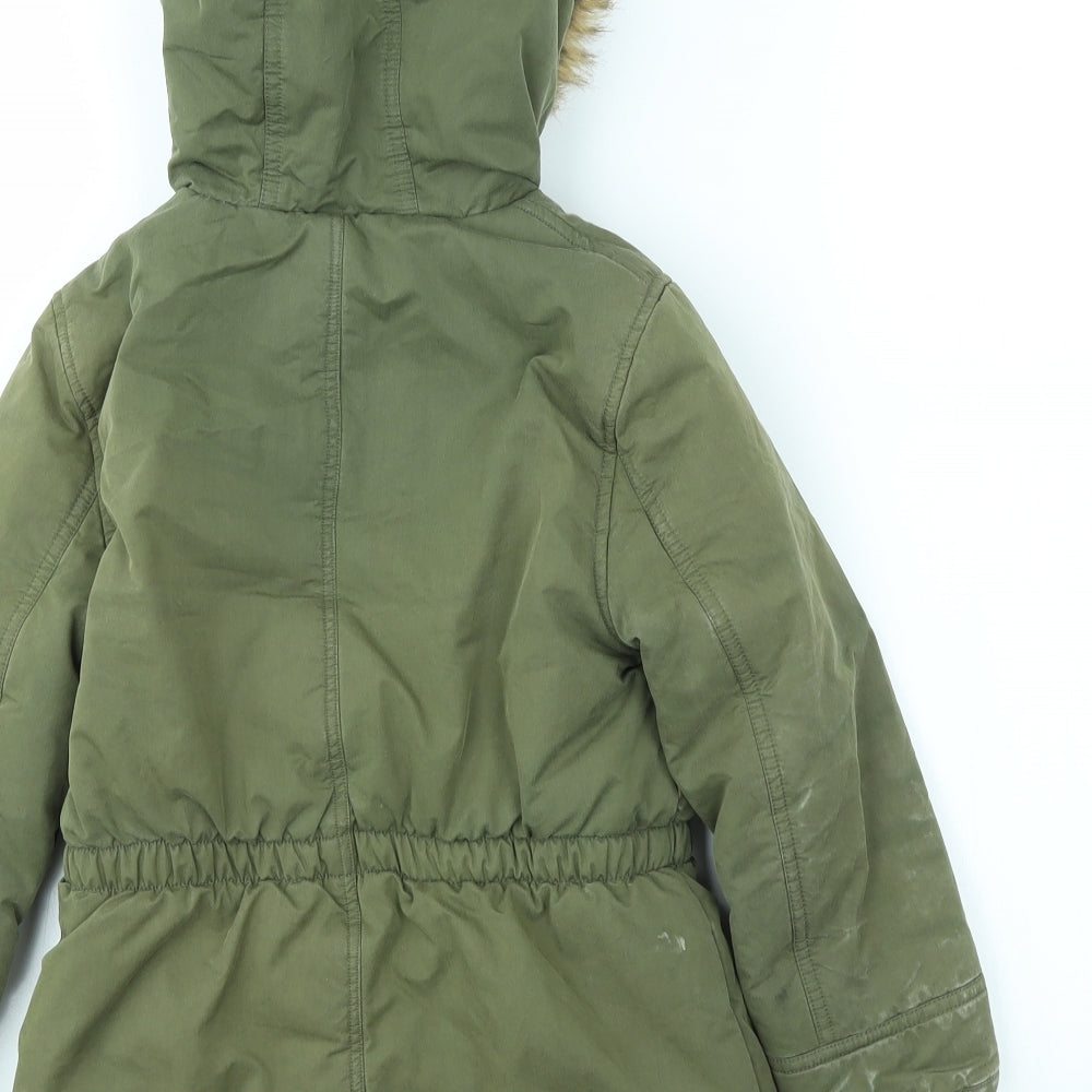 FAT FACE  Girls Green   Basic Coat Coat Size 6-7 Years