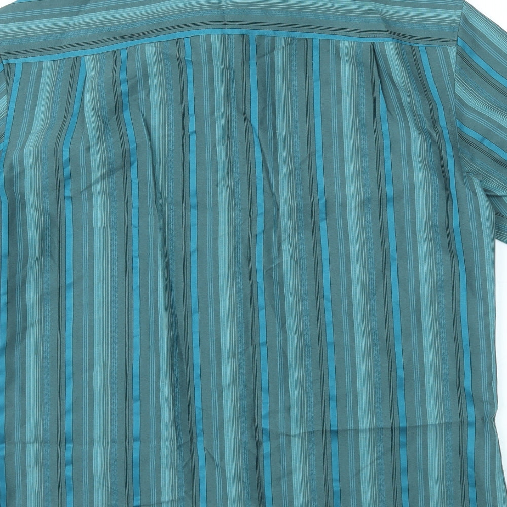 M&S Mens Multicoloured Striped   Dress Shirt Size M