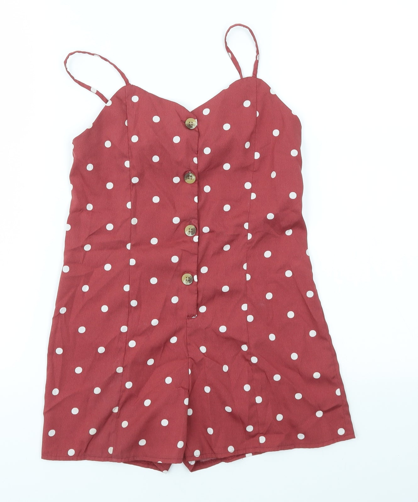 Primark Girls Red Polka Dot  Bodysuit One-Piece Size 8-9 Years