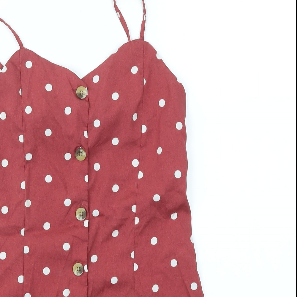 Primark Girls Red Polka Dot  Bodysuit One-Piece Size 8-9 Years