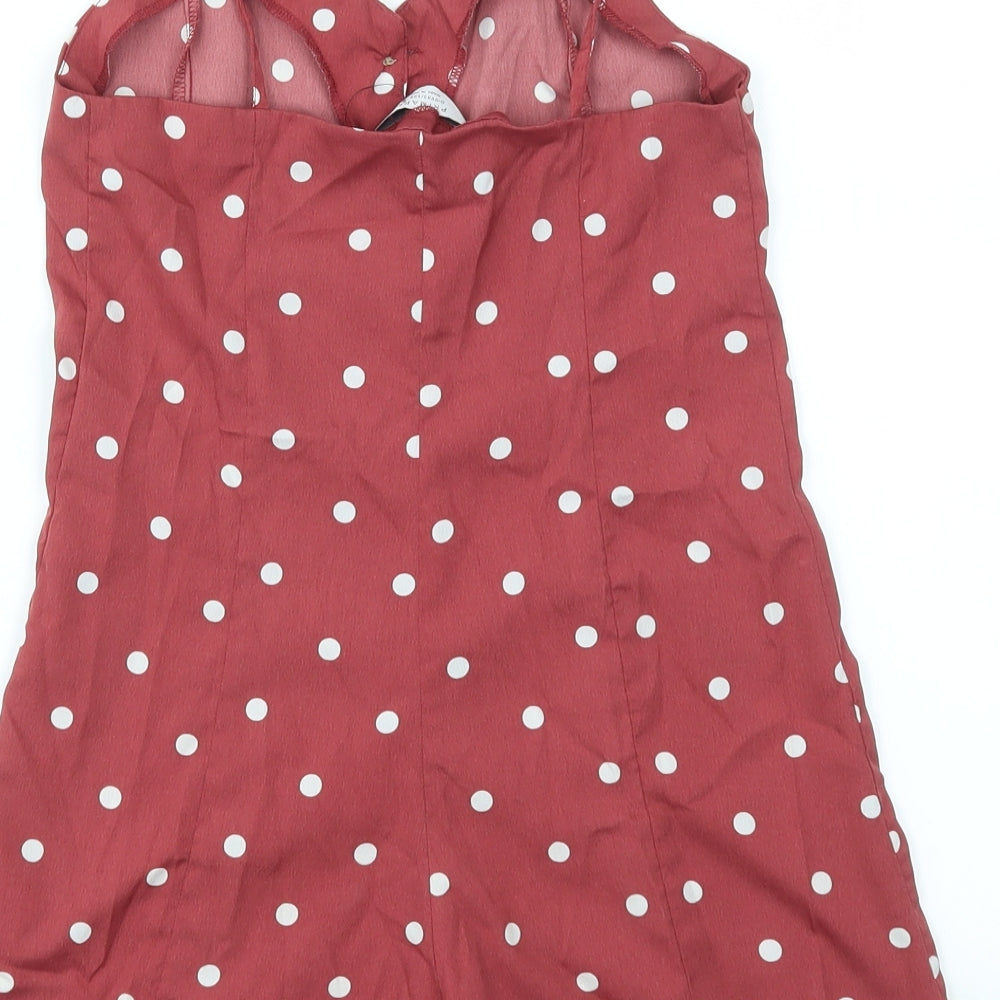 Primark Girls Red Polka Dot  Bodysuit One-Piece Size 8-9 Years