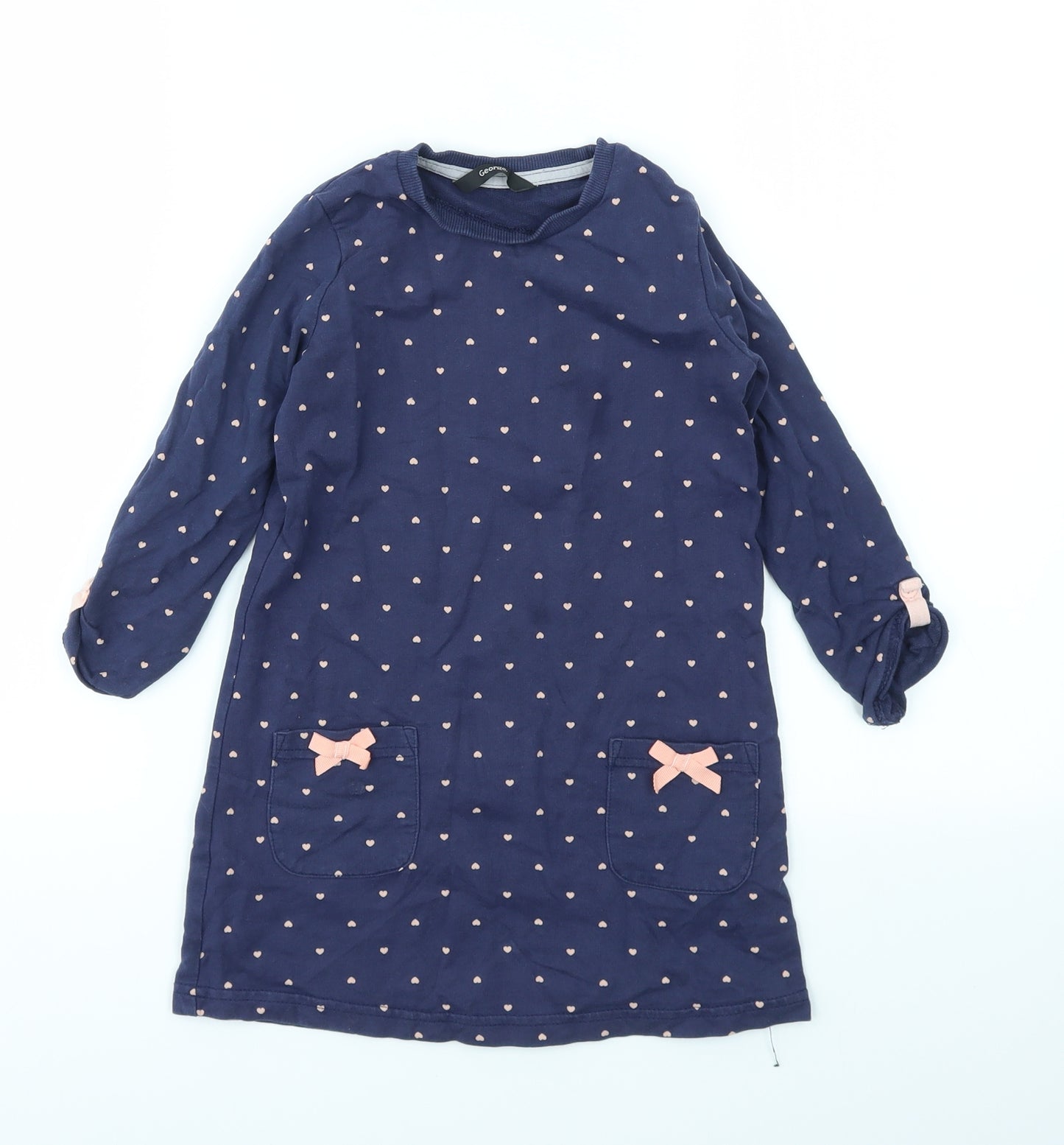 George Girls Blue Geometric  Fit & Flare  Size 4-5 Years