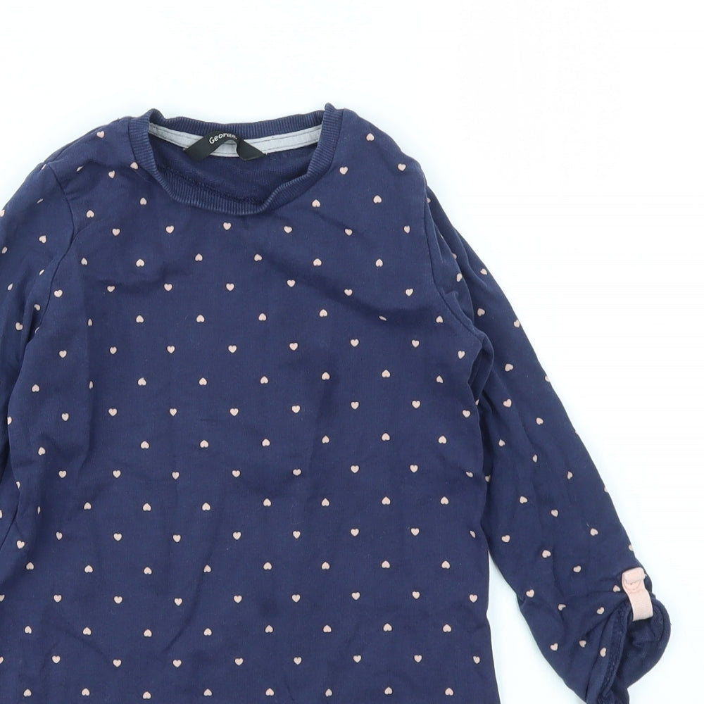 George Girls Blue Geometric  Fit & Flare  Size 4-5 Years