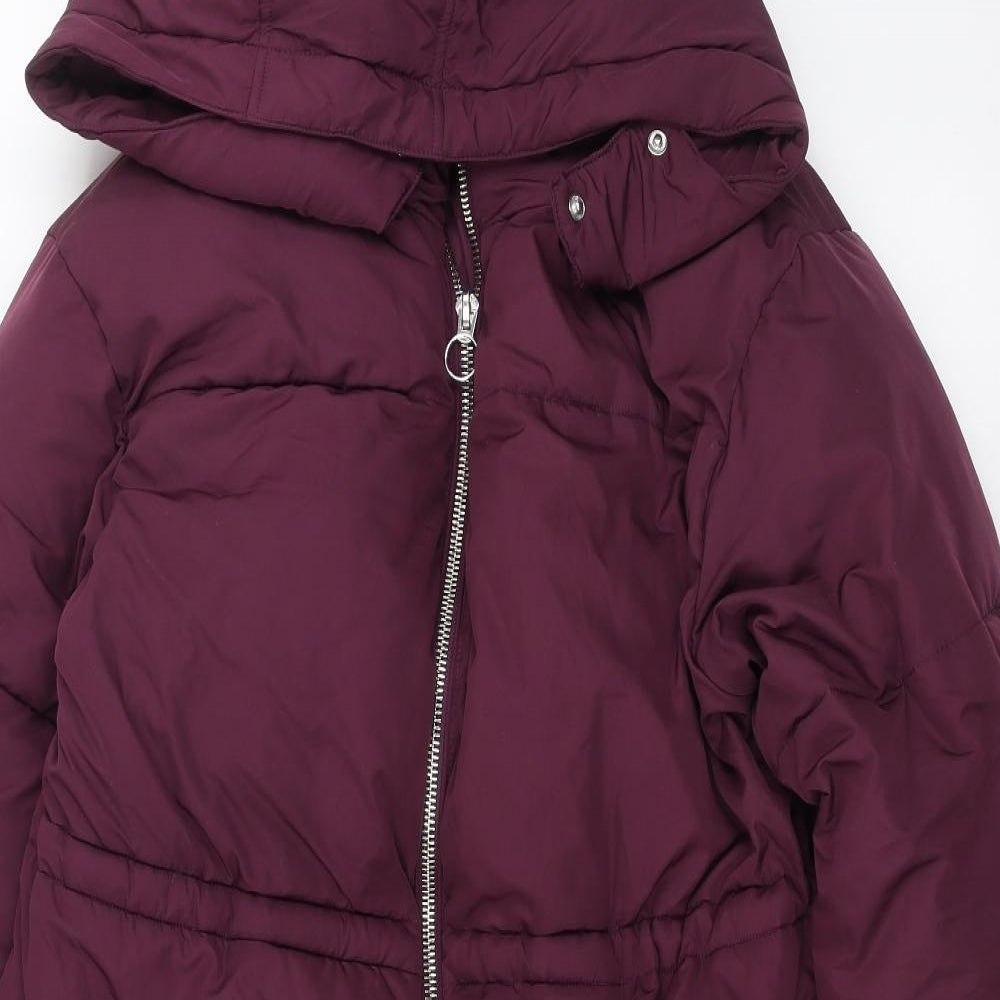 Miss Selfridge Womens Purple   Puffer Jacket Jacket Size 14