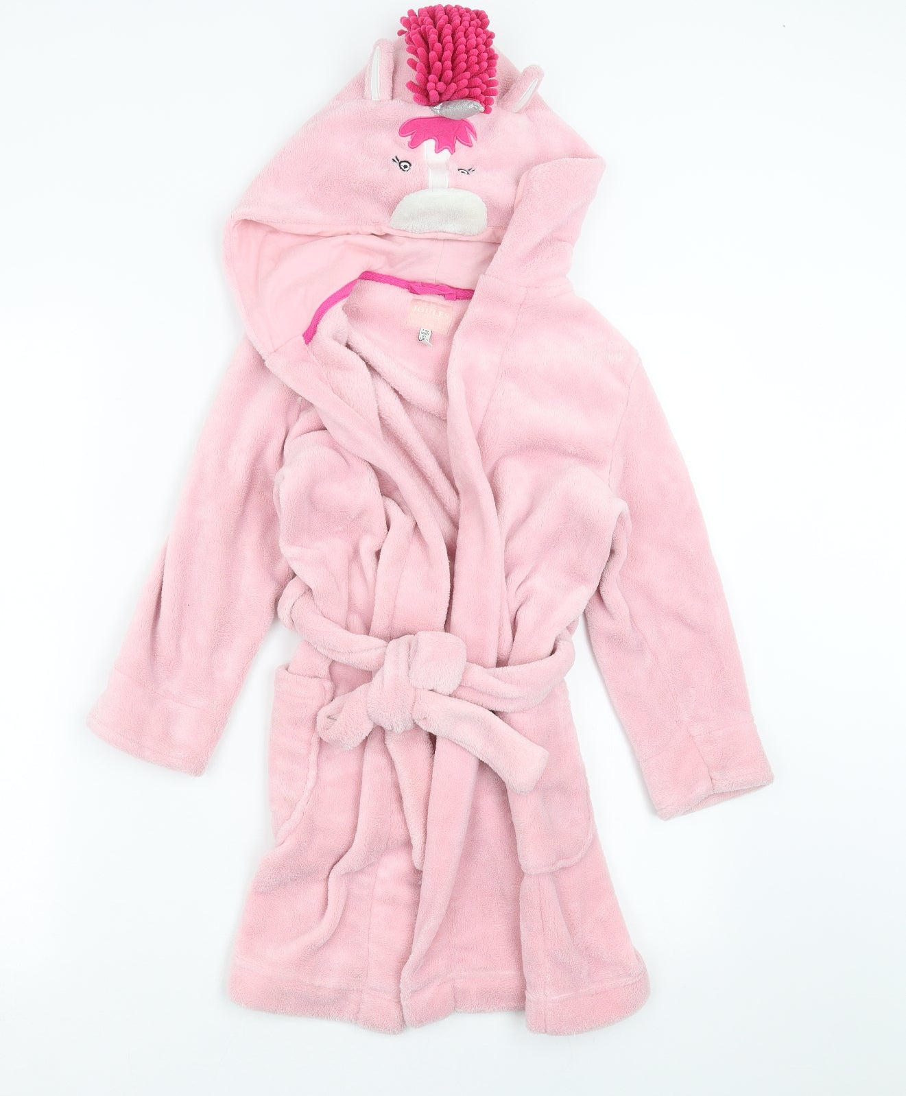 Joules Girls Pink Solid  Top Robe Size 7-8 Years  - unicorn