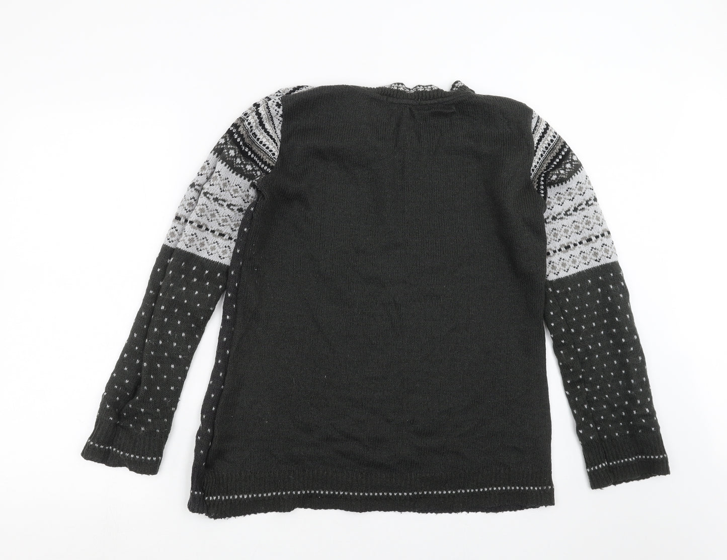 Primark Womens Grey Fair Isle Knit Pullover Jumper Size 18