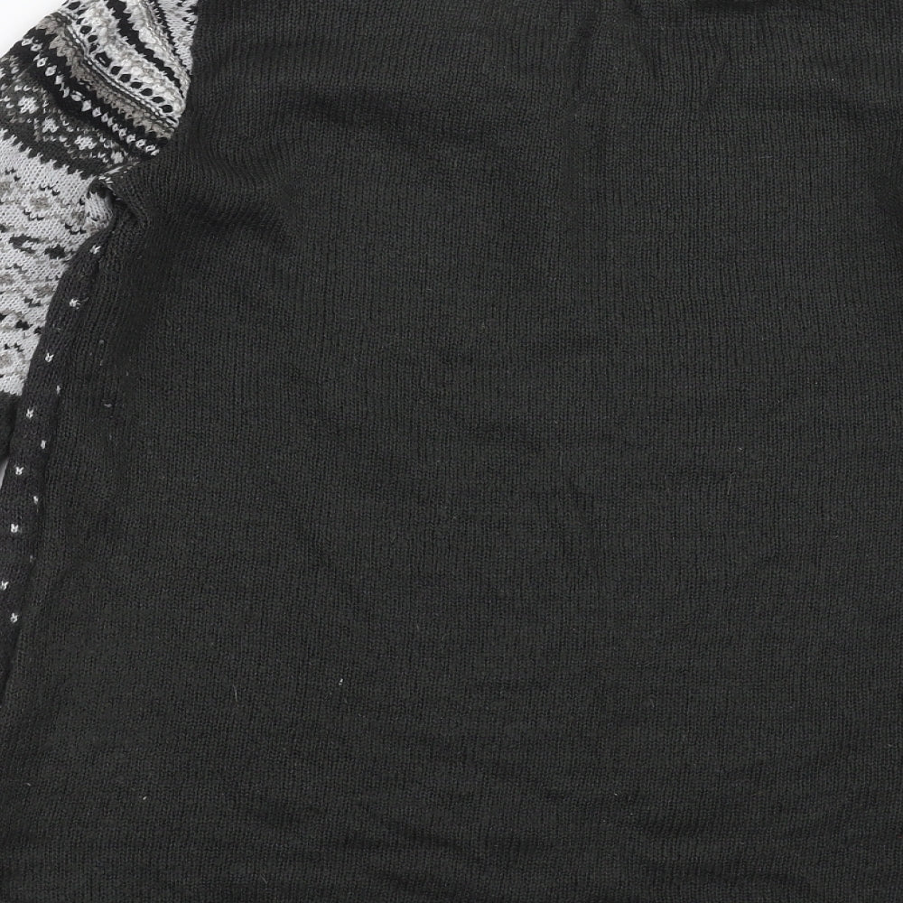 Primark Womens Grey Fair Isle Knit Pullover Jumper Size 18