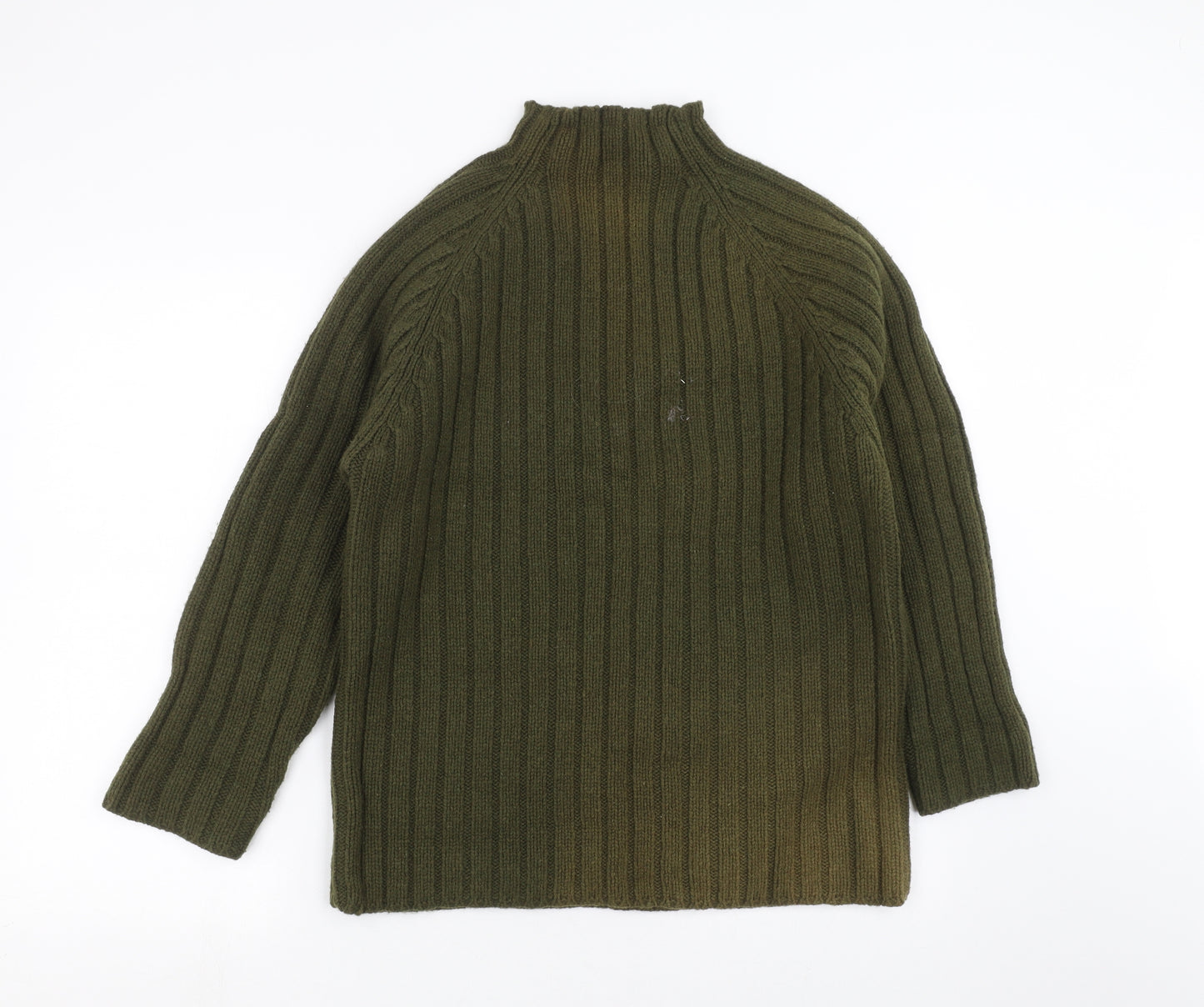 Active Wear Womens Green Striped Knit Pullover Jumper Size 10