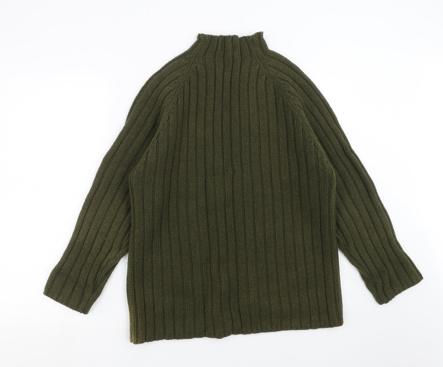 Active Wear Womens Green Striped Knit Pullover Jumper Size 10
