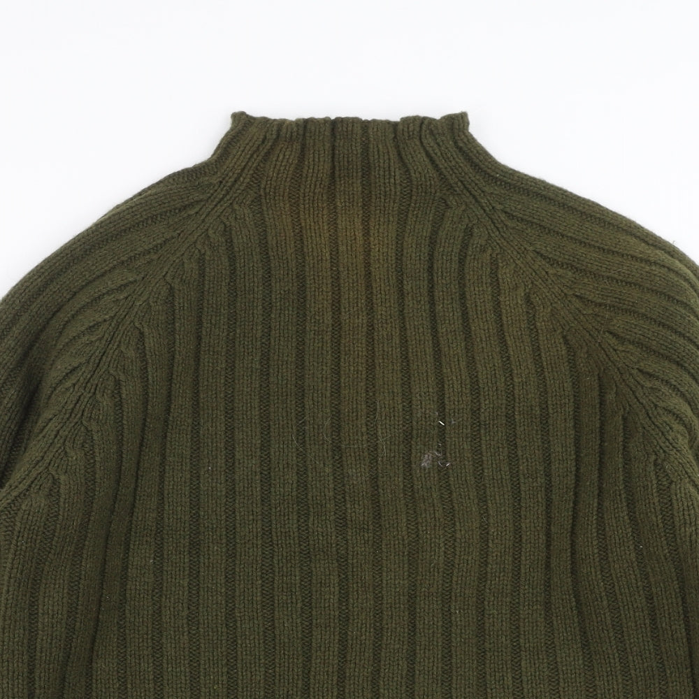 Active Wear Womens Green Striped Knit Pullover Jumper Size 10