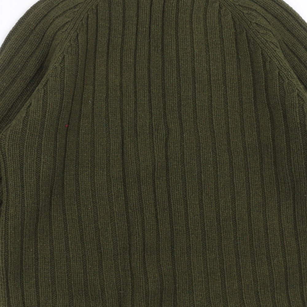 Active Wear Womens Green Striped Knit Pullover Jumper Size 10