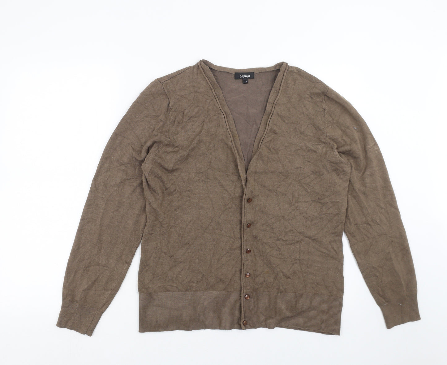 Papaya Womens Brown  Knit Cardigan Jumper Size 20
