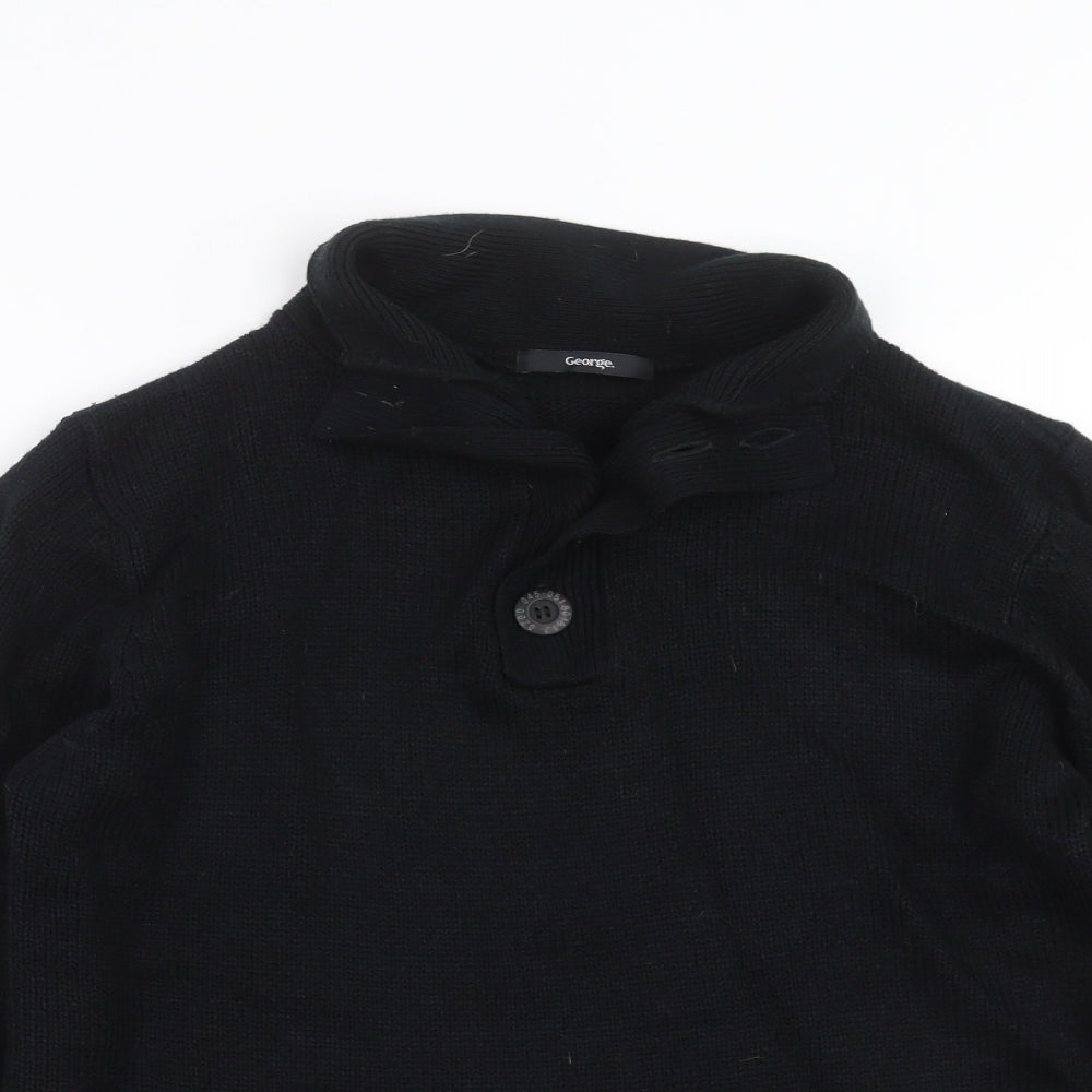 George Mens Black  Knit Pullover Jumper Size S