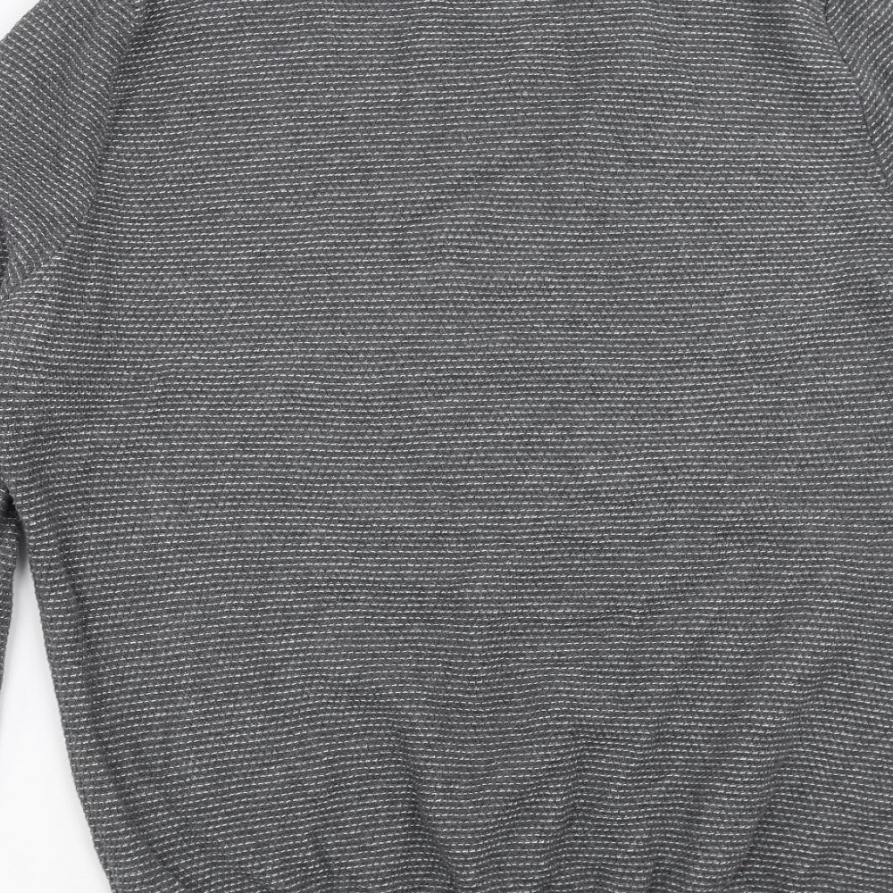 Primark Mens Grey Striped Knit Pullover Jumper Size XL