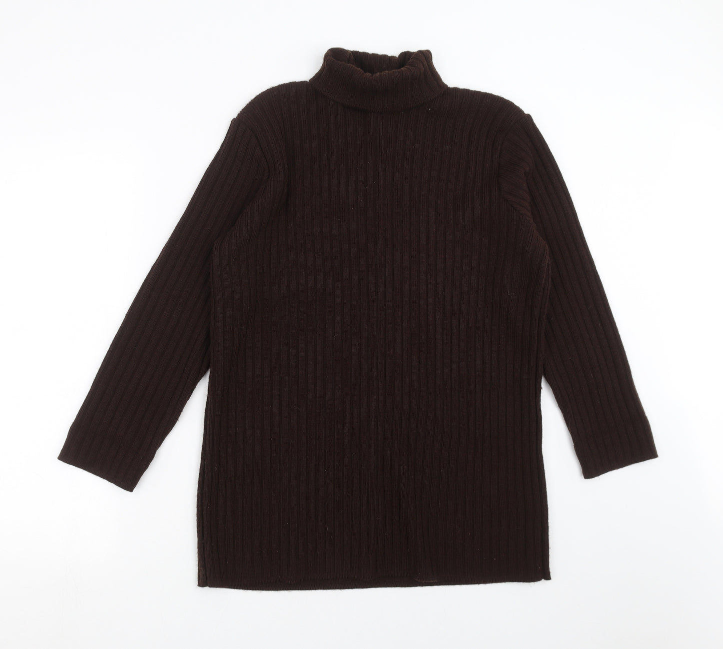 Marks and Spencer Womens Brown Striped Knit Pullover Jumper Size 14