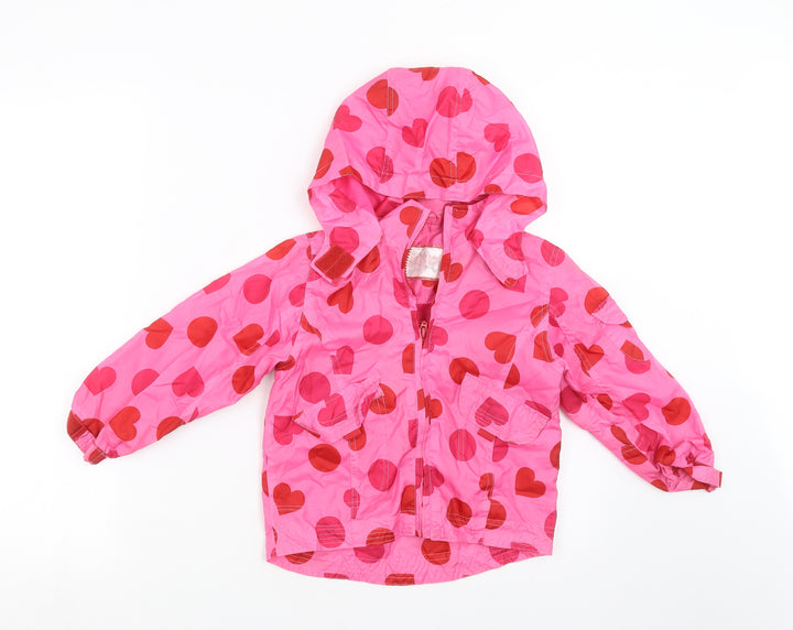 Sweet Millie Girls Pink Polka Dot  Rain Coat Jacket Size 4 Years