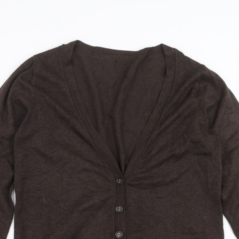 F&F Womens Brown  Knit Cardigan Jumper Size 14