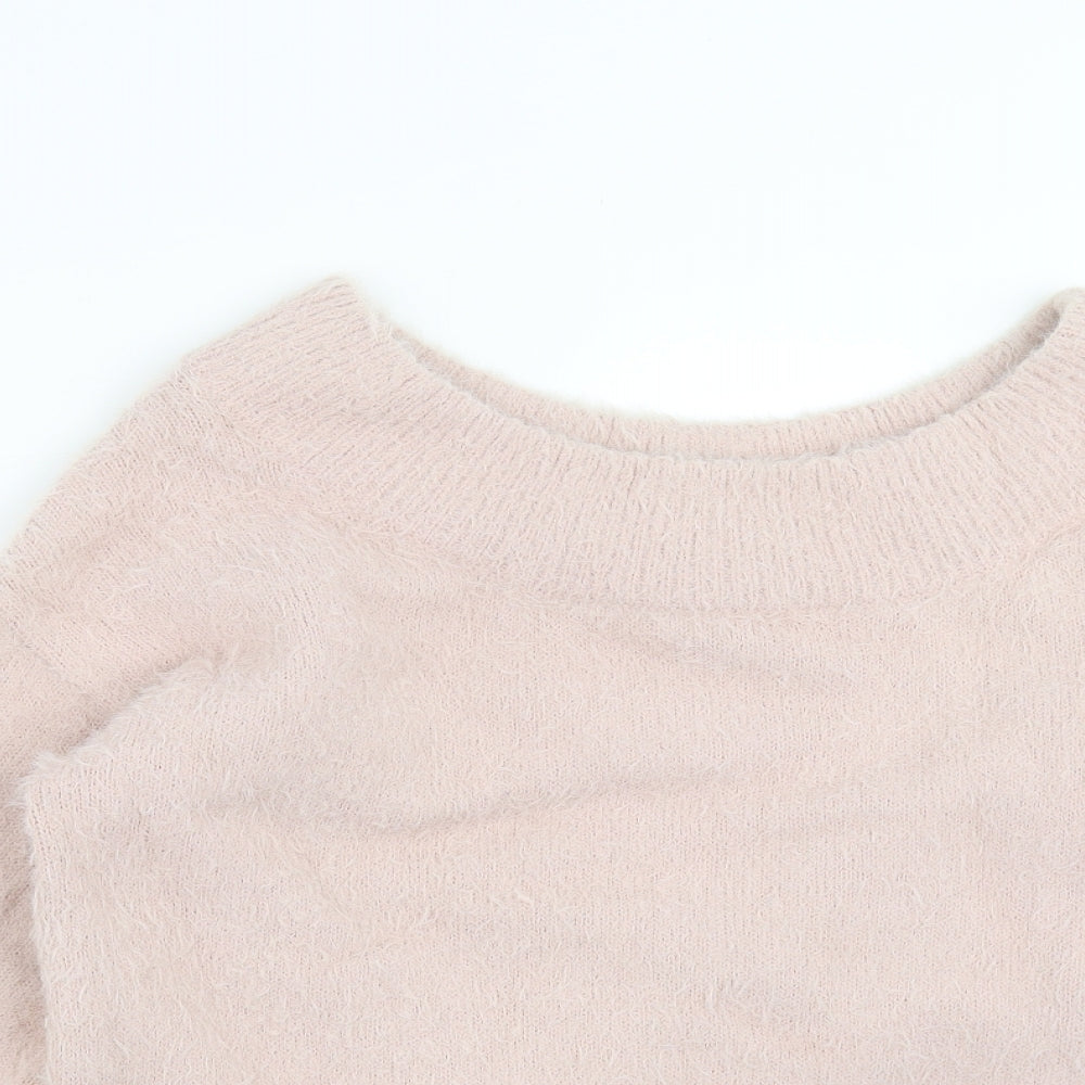 New Look Womens Pink  Knit Pullover Jumper Size S