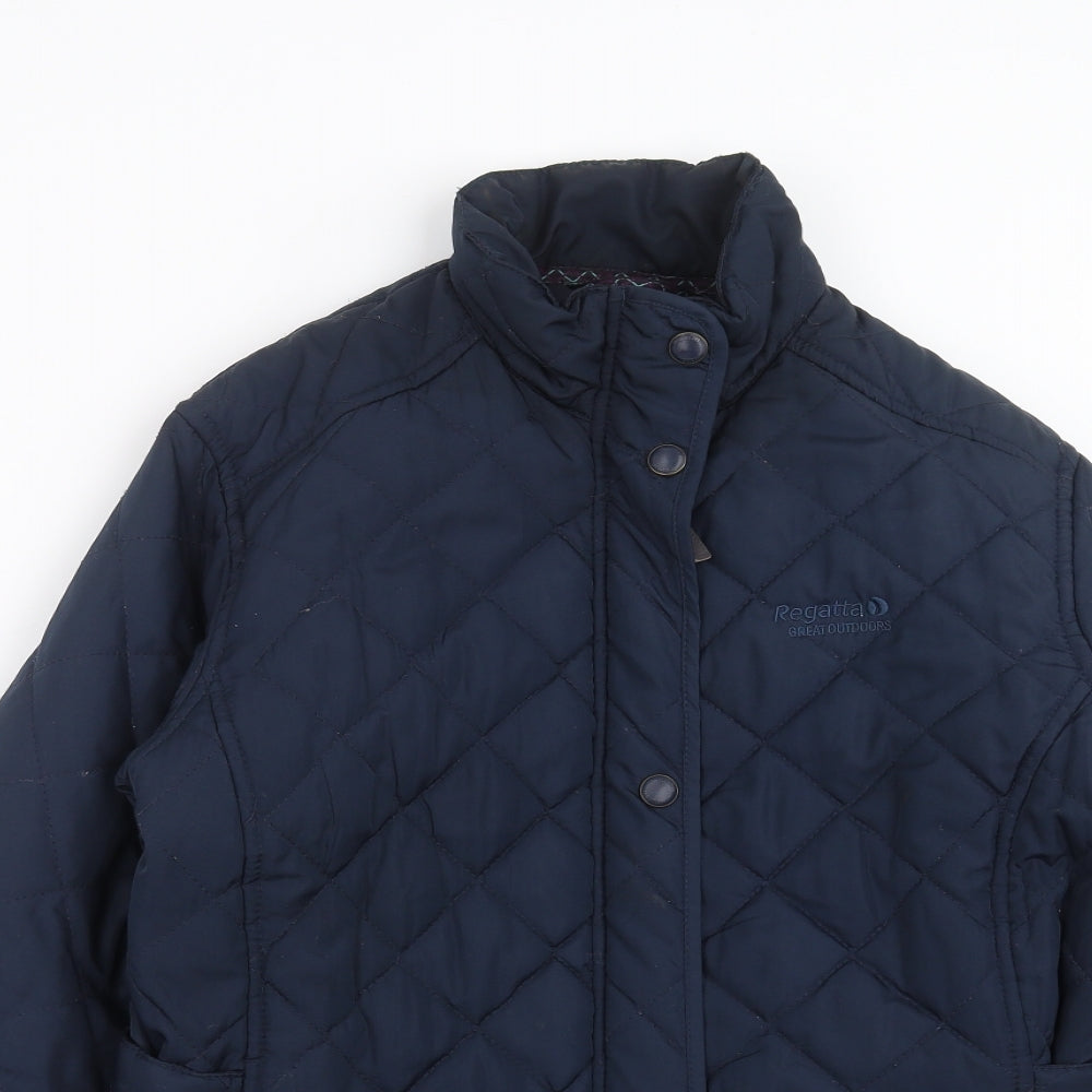 Regatta Womens Blue Argyle/Diamond  Quilted Coat Size 10
