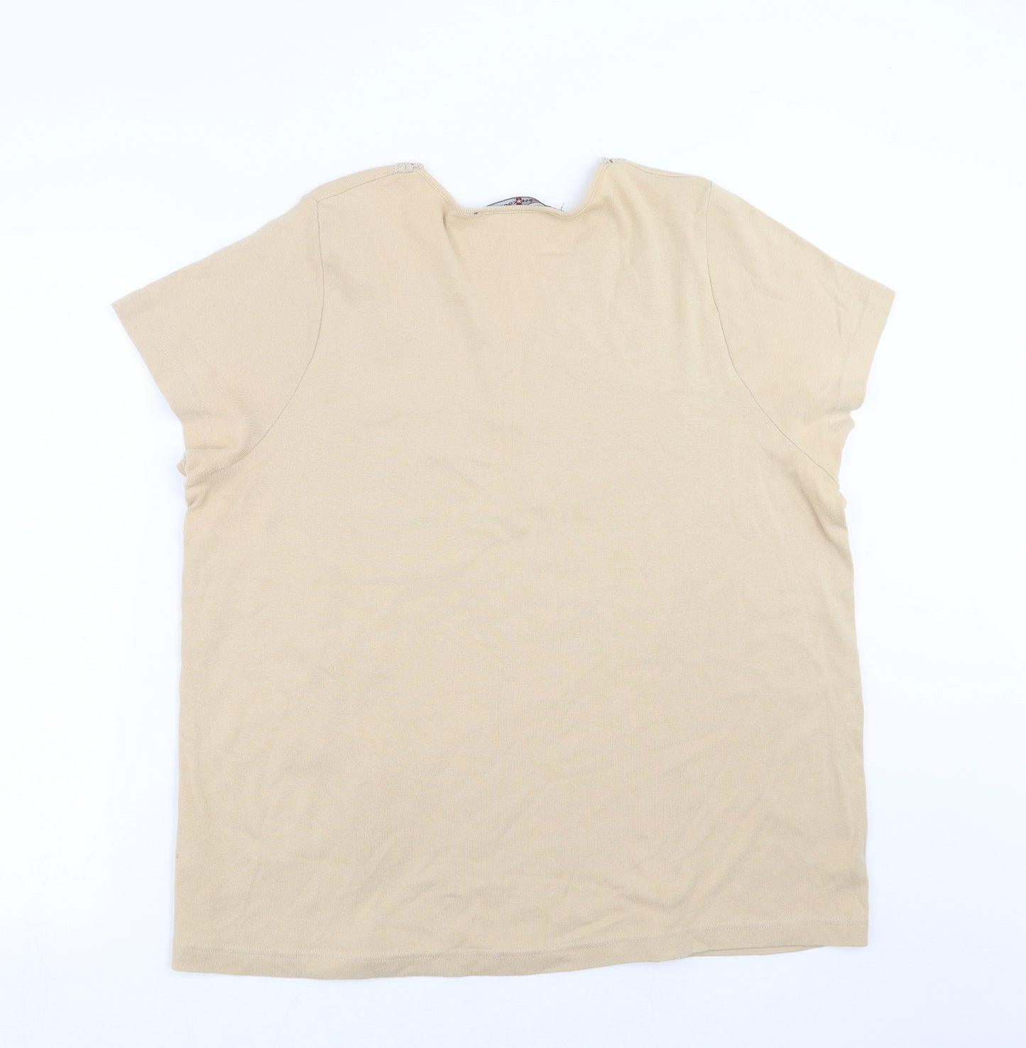 Evans Womens Beige   Basic T-Shirt Size 22