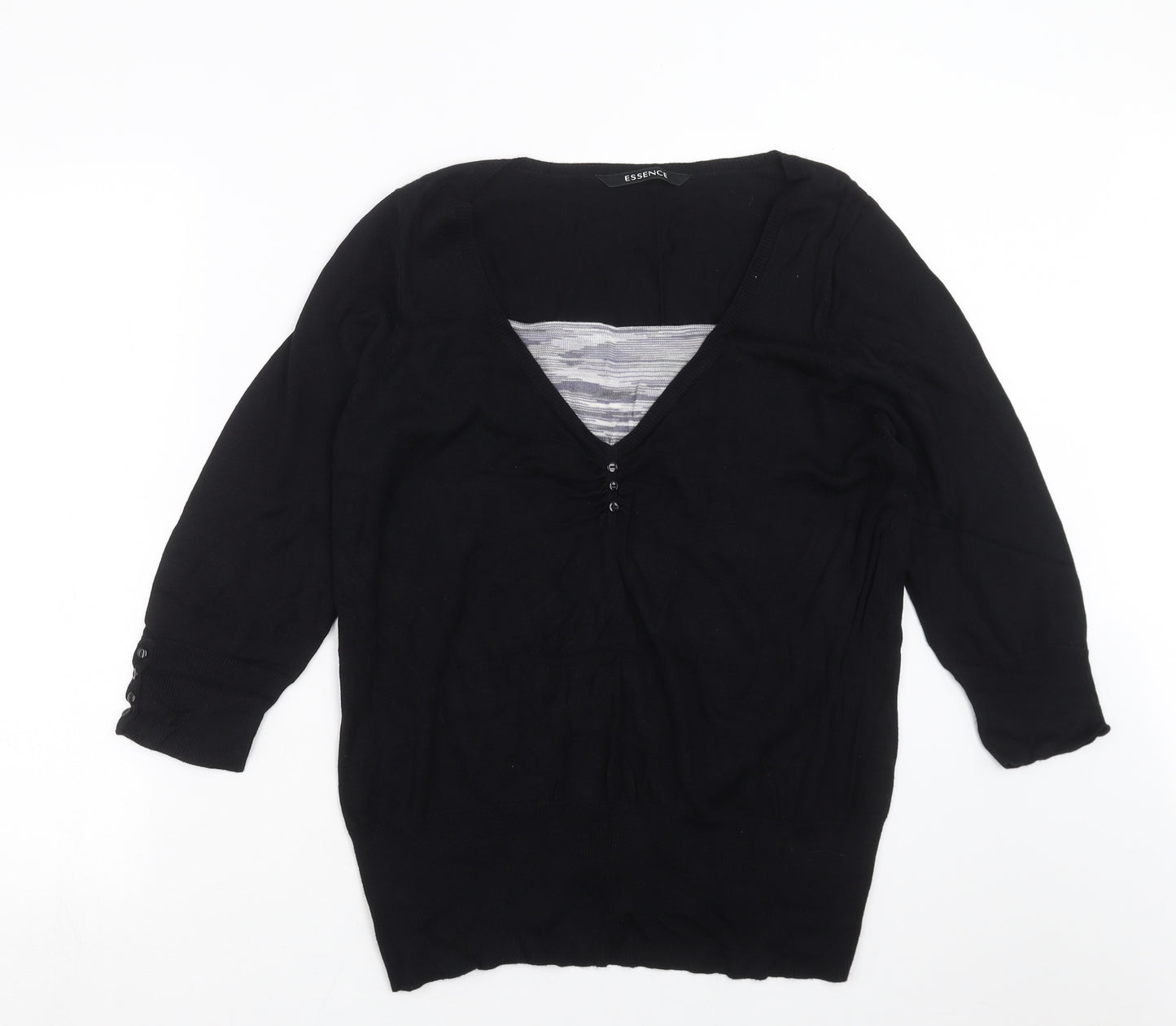 Evans Womens Black  Knit Pullover Jumper Size 20