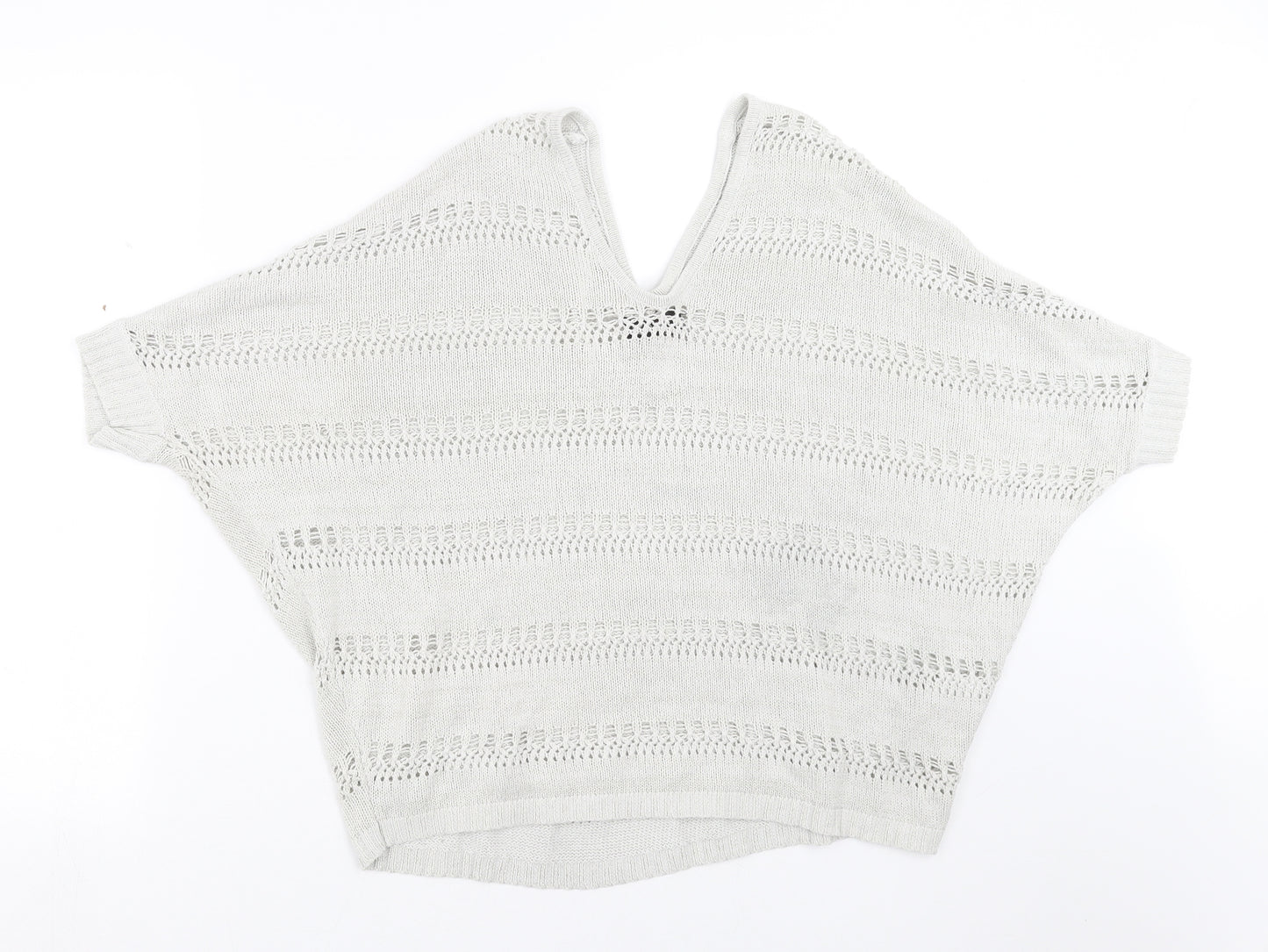 koaj Womens Grey Striped Knit Pullover Jumper Size S