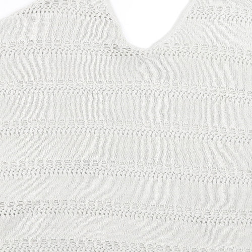 koaj Womens Grey Striped Knit Pullover Jumper Size S