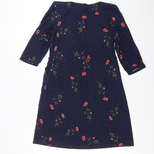 Joules Womens Blue Floral  T-Shirt Dress  Size 14