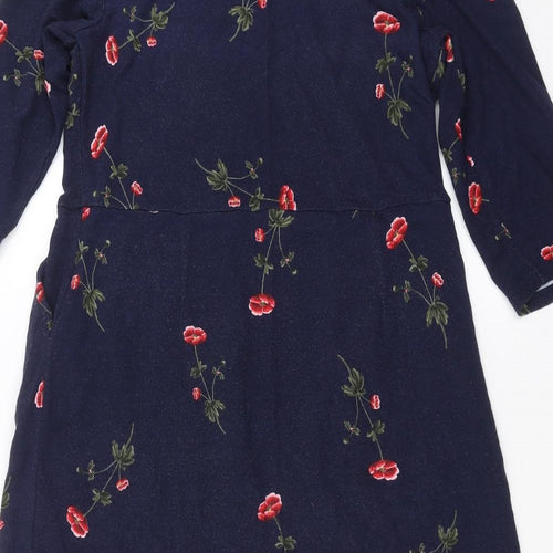 Joules Womens Blue Floral  T-Shirt Dress  Size 14