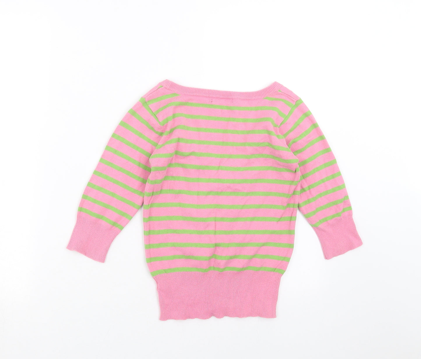 Primark Womens Pink Striped Knit Pullover Jumper Size 8