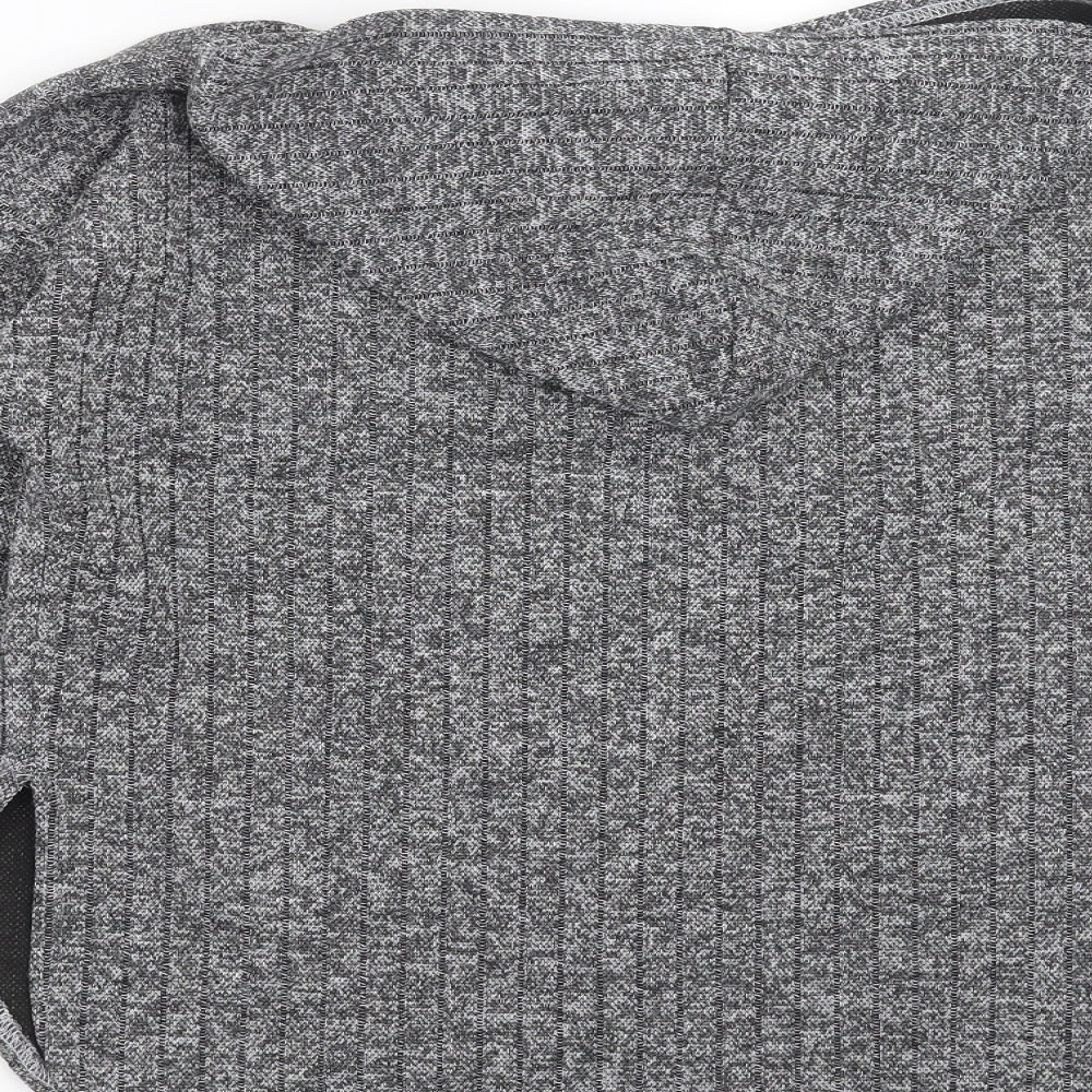 I SAW IT FIRST Womens Grey Striped  Pullover Hoodie Size 10