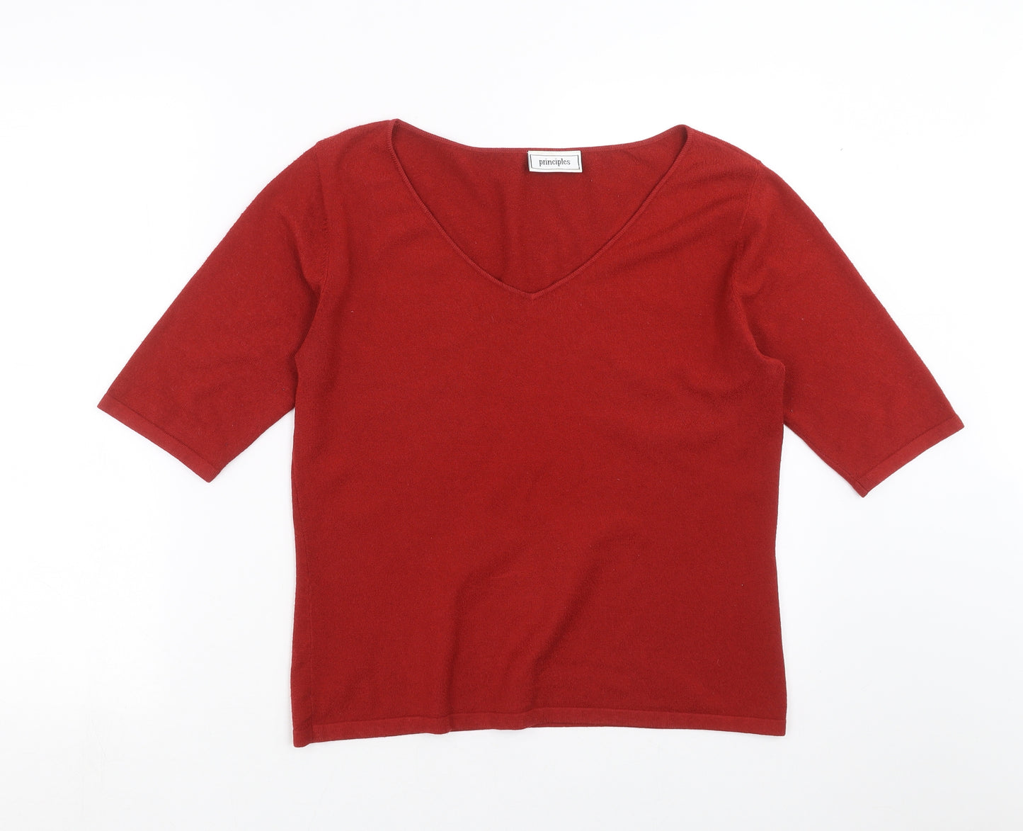 Principles Womens Red  Knit Pullover Jumper Size 16