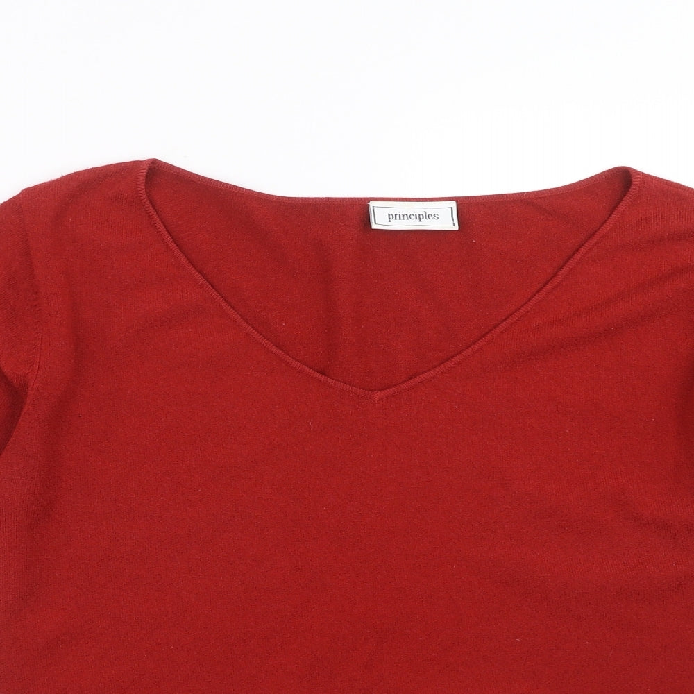 Principles Womens Red  Knit Pullover Jumper Size 16