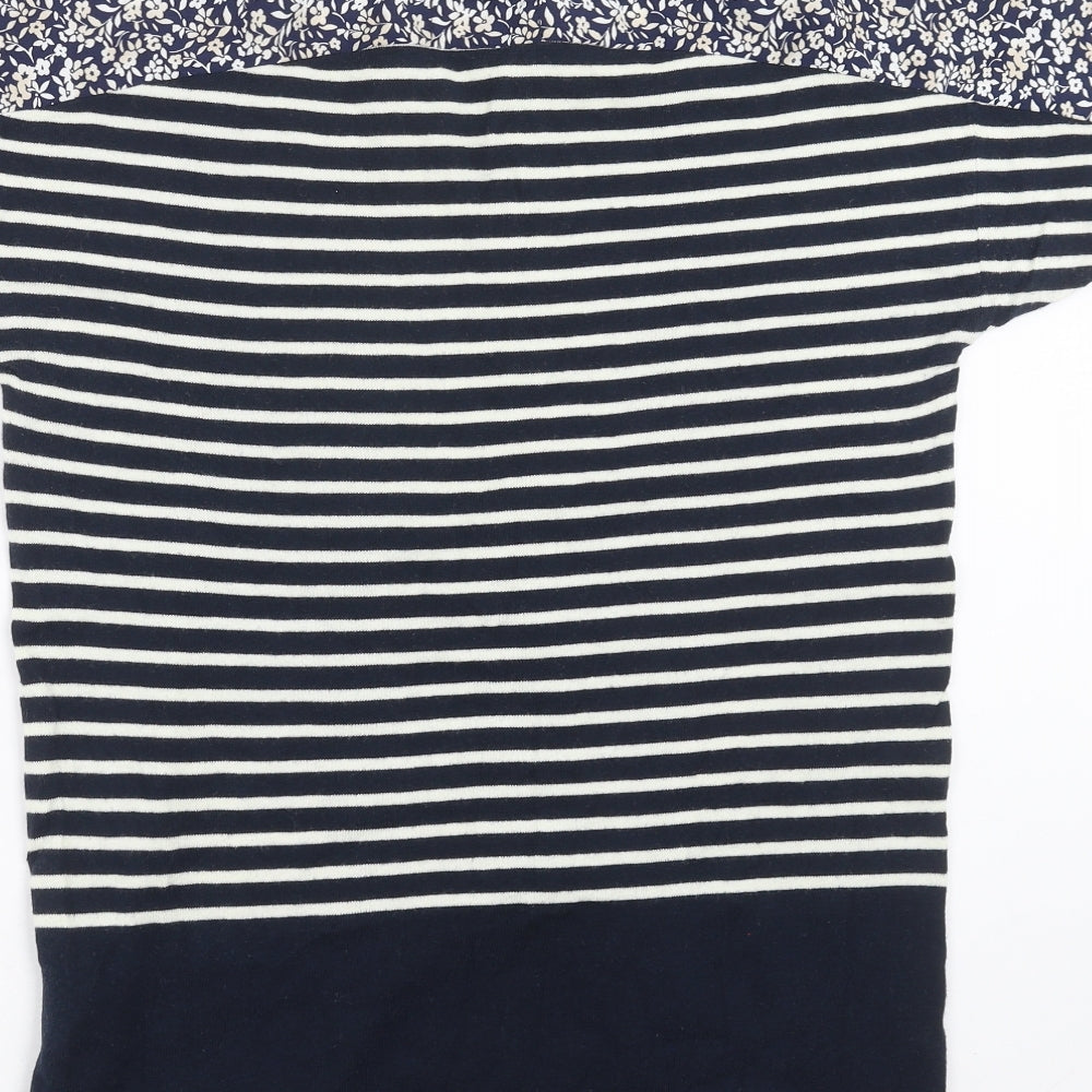 NEXT Womens Blue Striped Knit Pullover Jumper Size 14