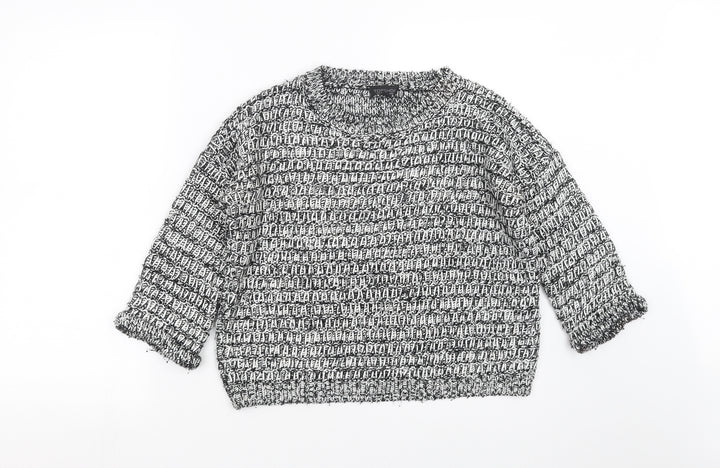 Topshop Womens Black  Knit Pullover Jumper Size 8