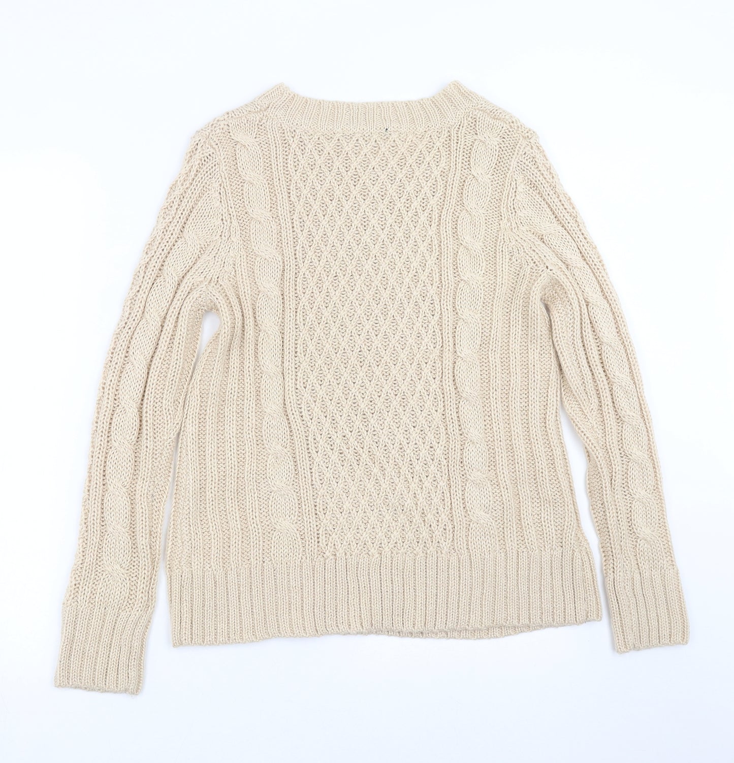Mango Womens Beige  Knit Pullover Jumper Size M