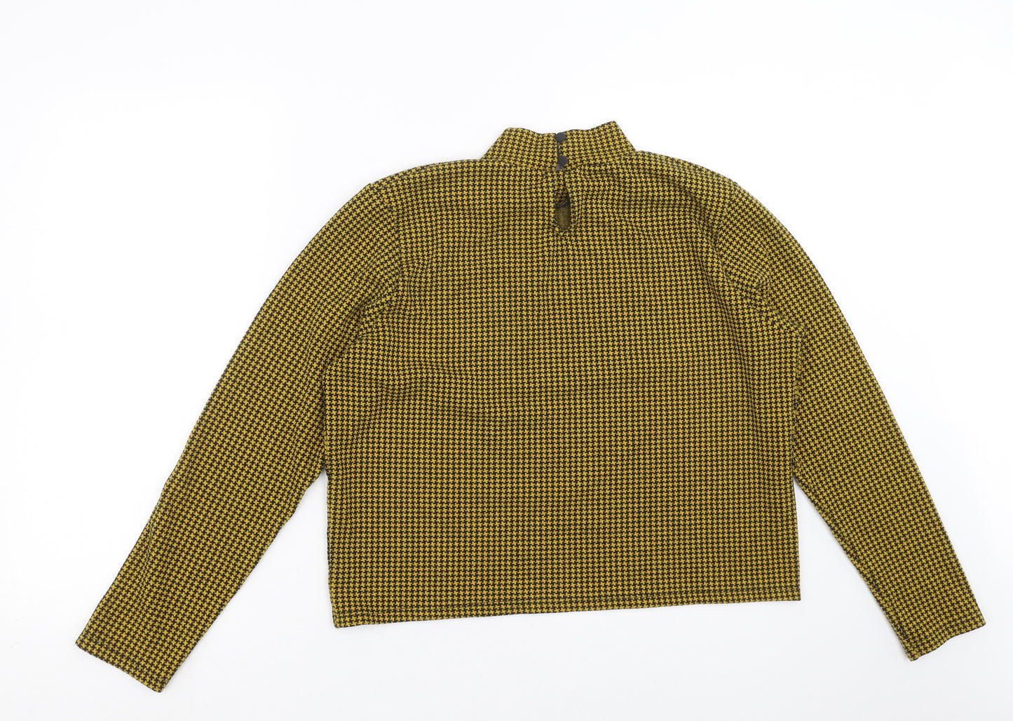 Primark Womens Yellow Houndstooth  Pullover Jumper Size XL