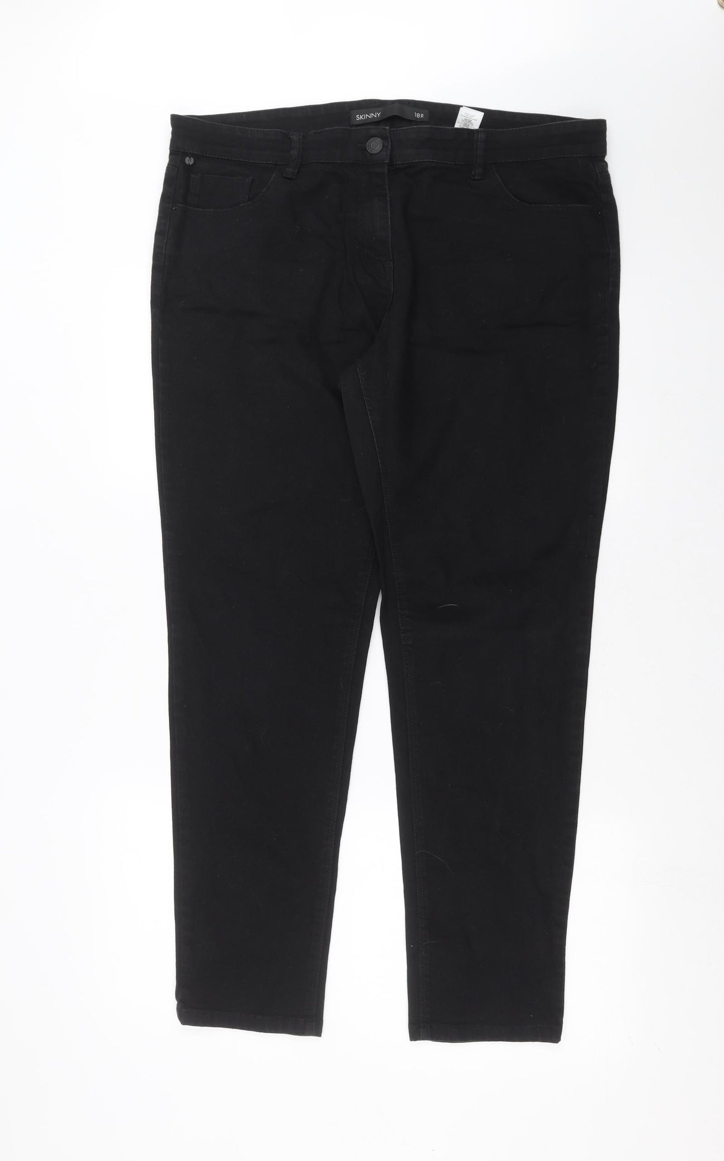 NEXT Womens Black  Denim Skinny Jeans Size 18 L29 in