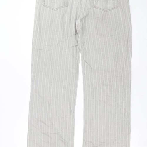 Preworn Womens Grey Striped  Trousers  Size 34 in L32 in