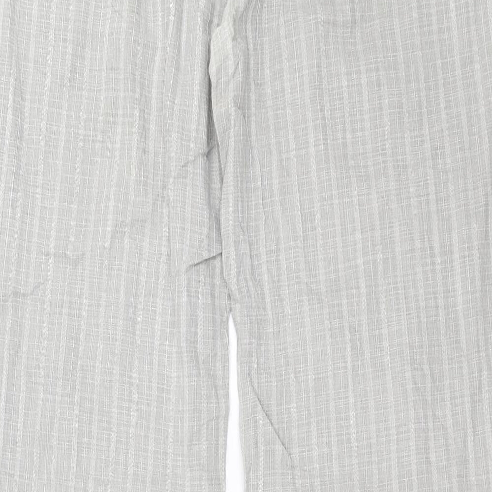 Preworn Womens Grey Striped  Trousers  Size 34 in L32 in