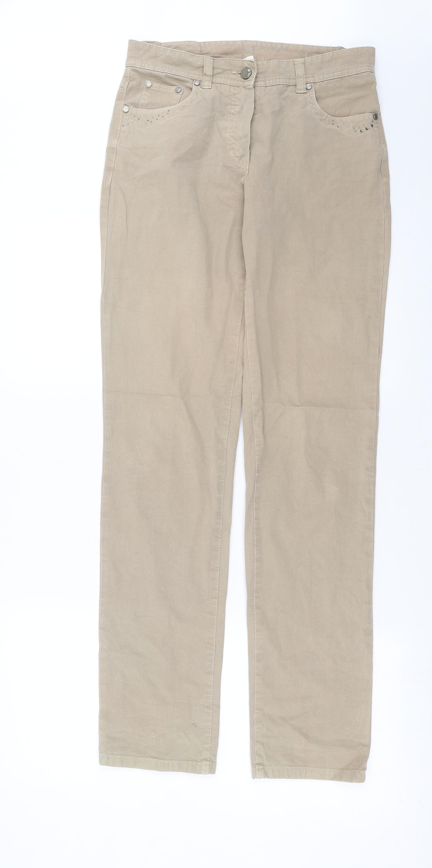 Preworn Womens Beige   Trousers  Size 8 L33 in