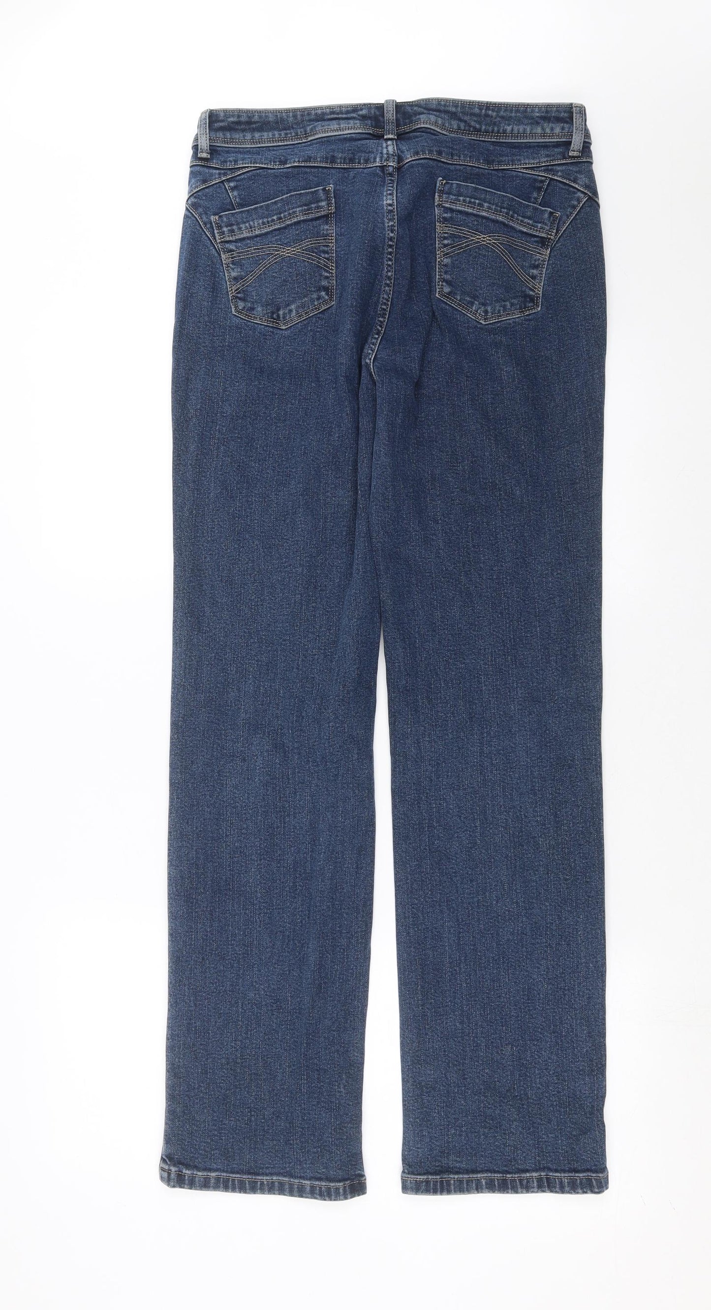 Marks and Spencer Womens Blue  Denim Straight Jeans Size 12 L30 in
