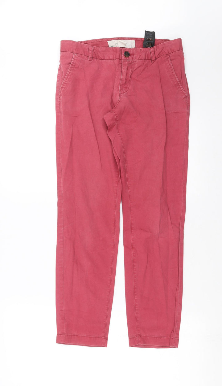 H&M Womens Pink Chino Trousers Size 8 L27 in