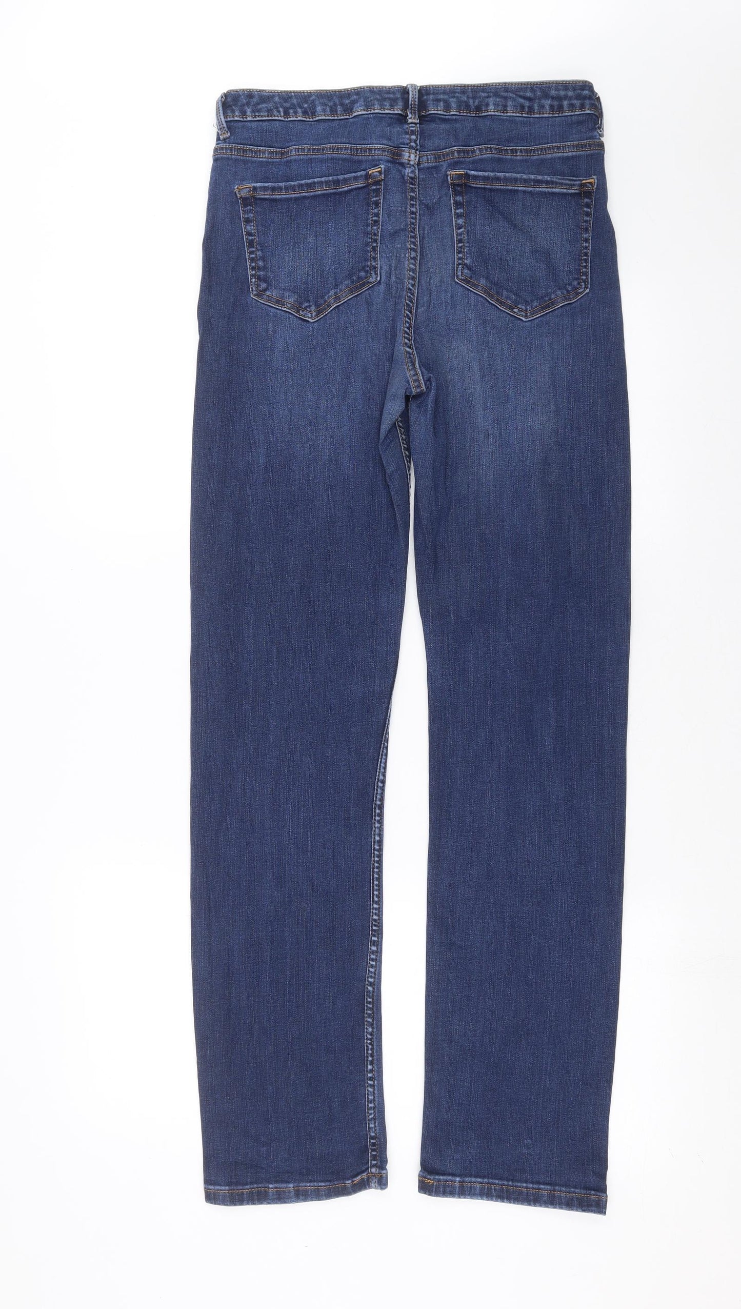 Marks and Spencer Womens Blue  Denim Straight Jeans Size 12 L31 in