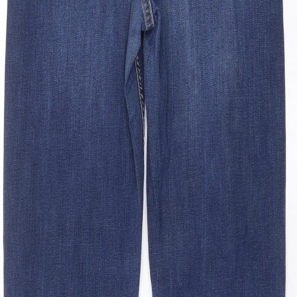 Marks and Spencer Womens Blue  Denim Straight Jeans Size 12 L31 in