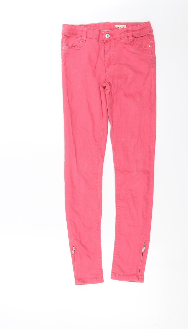 Vertbaudet Girls Pink Denim Skinny Jeans Size 12 Years