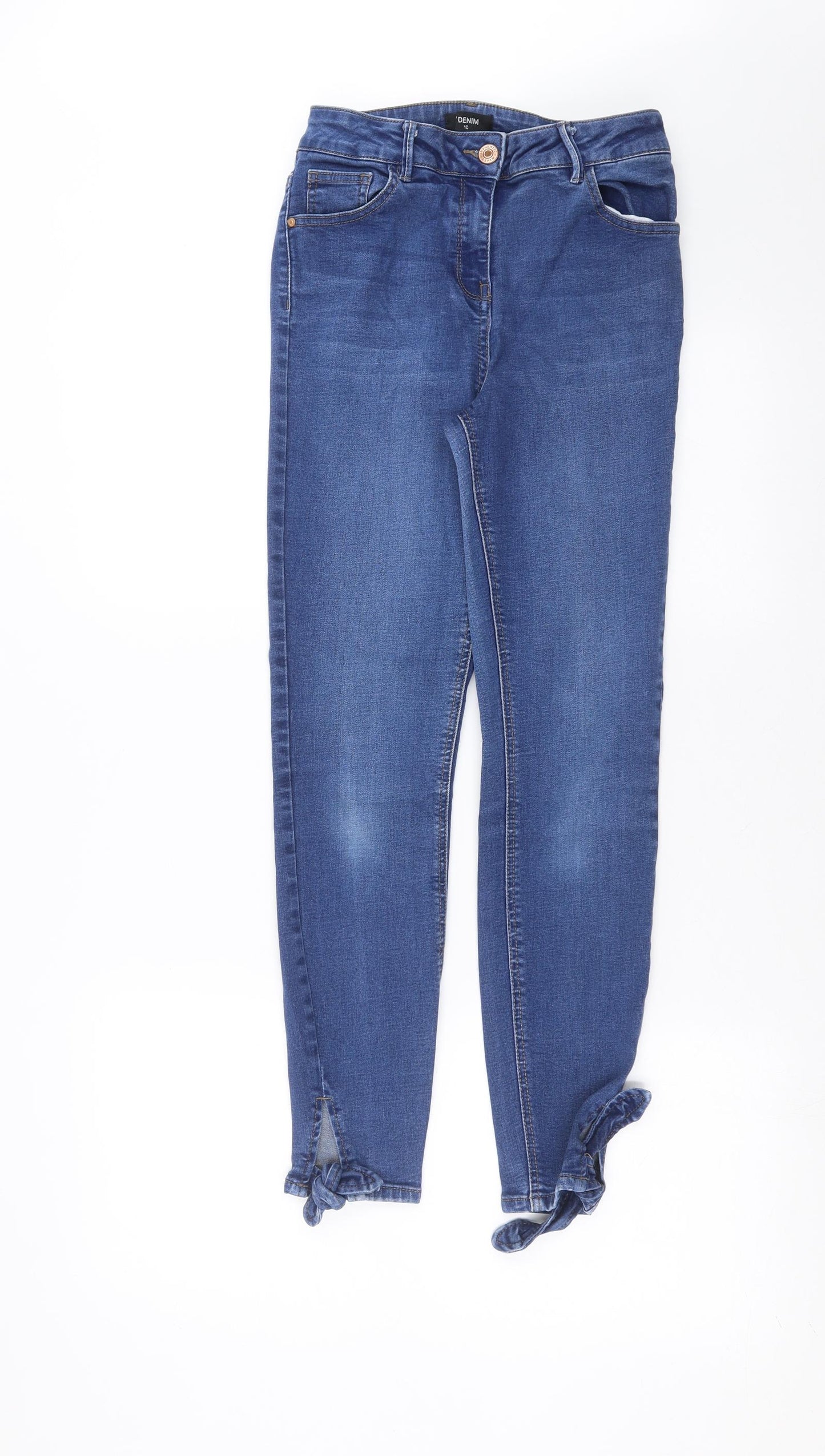 Primark Womens Blue  Denim Skinny Jeans Size 10 L26 in