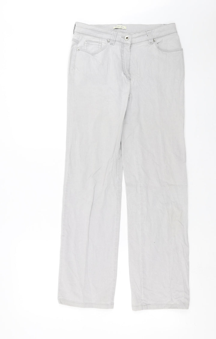 Christian Berg Womens Grey Denim Straight Jeans Size 12 L28 in